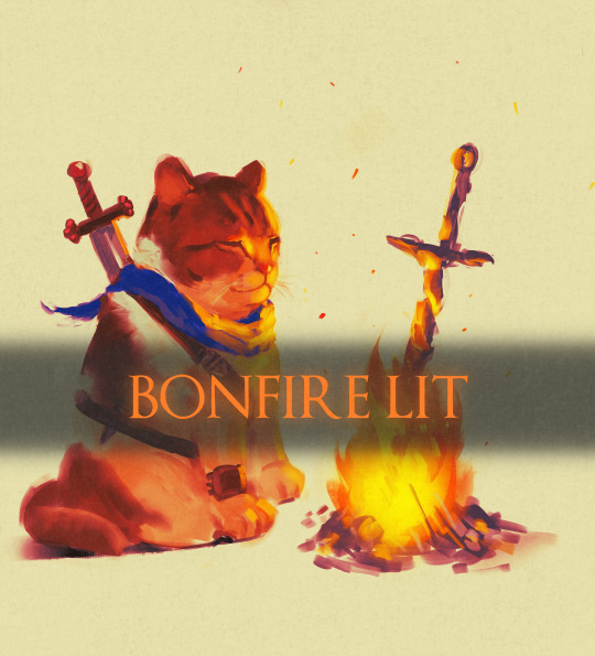 Art - cat, Dark souls, , Bonfire Lit, Games, Art
