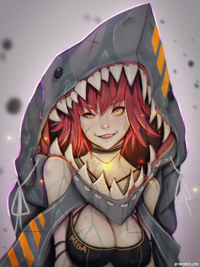 Shark - Anime art, Anime, Anime original, Liya Nikorov