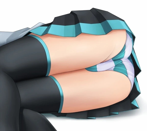 Miku - NSFW, Vocaloid, Hatsune Miku, 2D, Anime art, , Pantsu, Longpost, Underpants