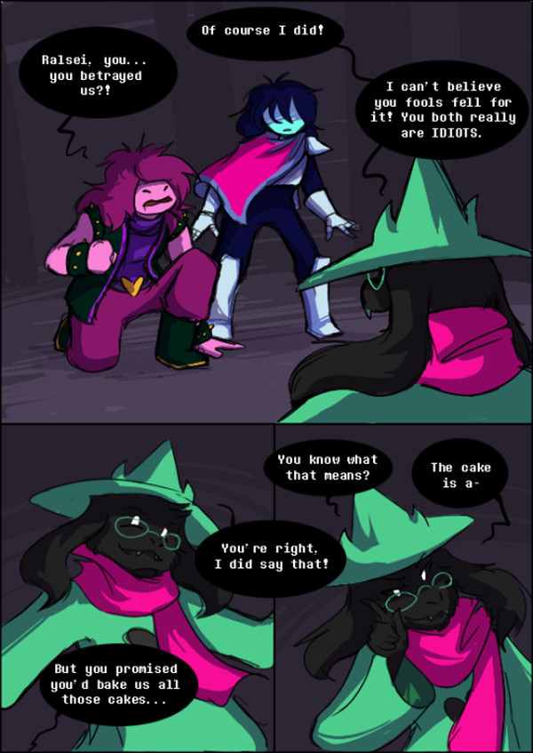 Memes are worse than betrayal - Deltarune, Kris, Susie, Ralsei, Games, the cake is a lie, Comics