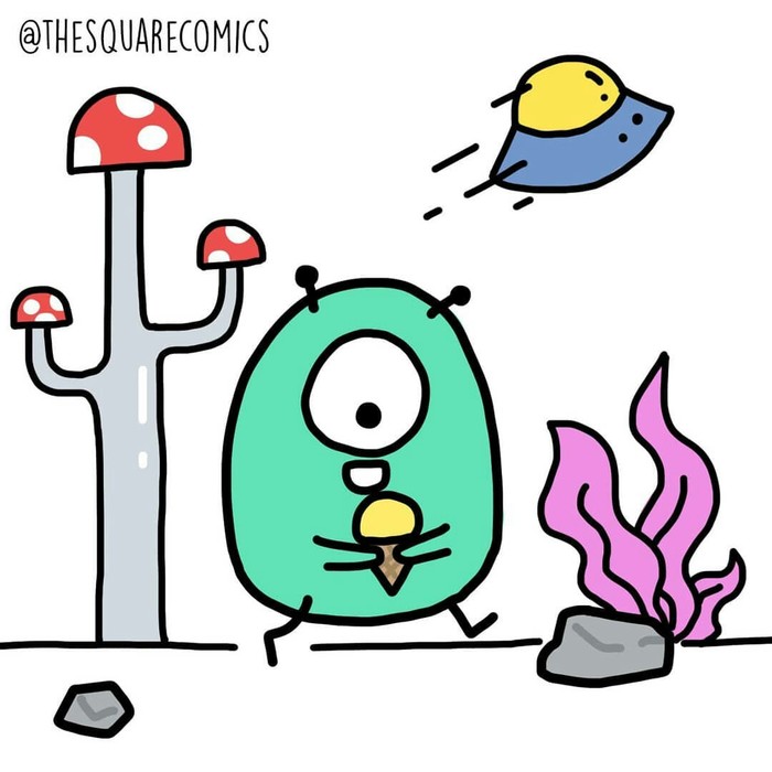 Ice cream - Aliens, Humor, Web comic, Comics, Longpost