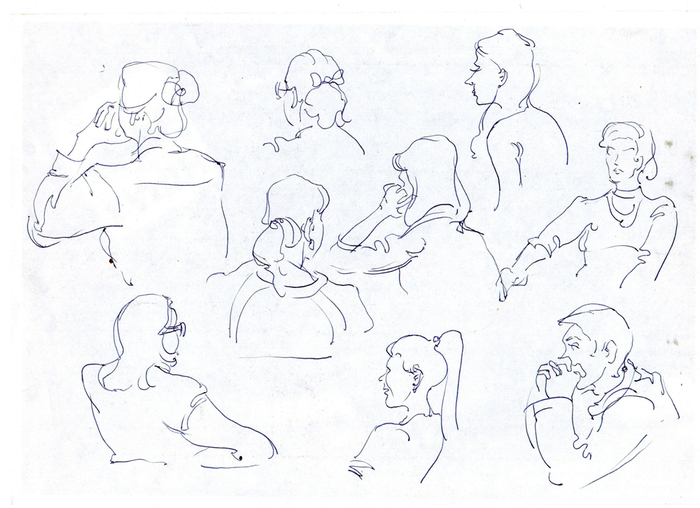 A few more line men - My, Creation, Drawing, Sketch, Person, Portrait, Longpost, Pen drawing, Sketch