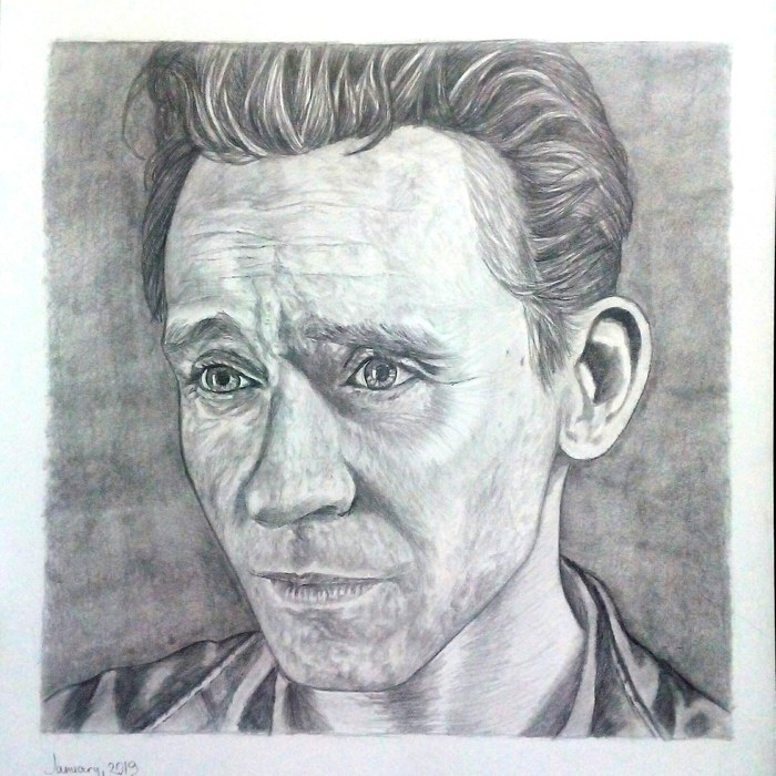 Tom Hiddleston - My, Tom Hiddleston, Portrait, Drawing, Beginner artist, Pencil drawing, Portrait by photo, Actors and actresses