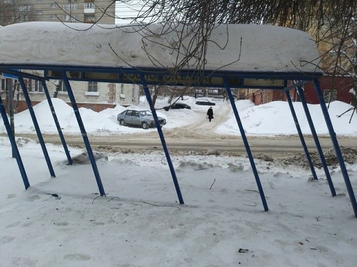 Diagonal stops - My, Saratov, Snow, sights, Utility services