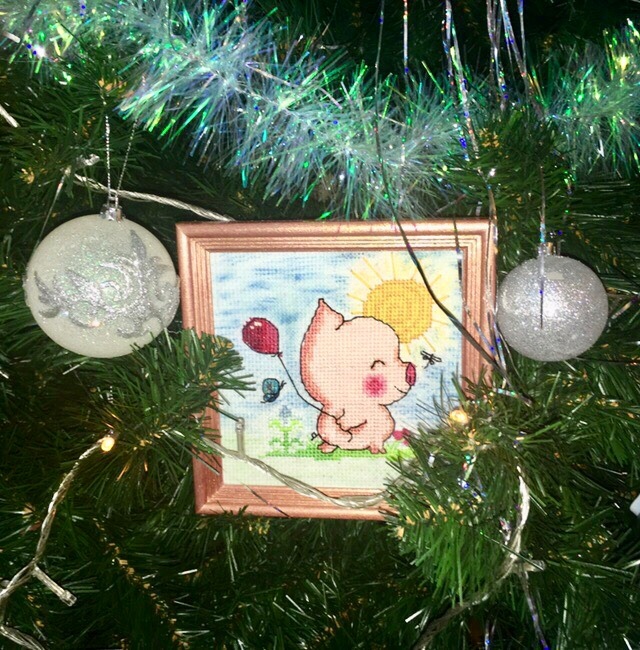 Cross stitch pig - My, Cross-stitch, Piggy, Needlework, Embroidery, Presents, Longpost