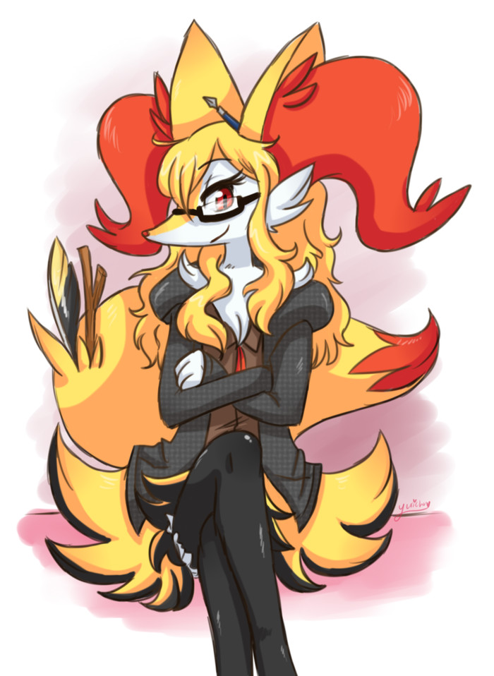 in school uniform - Pokemon, Delphox, School uniform, Art