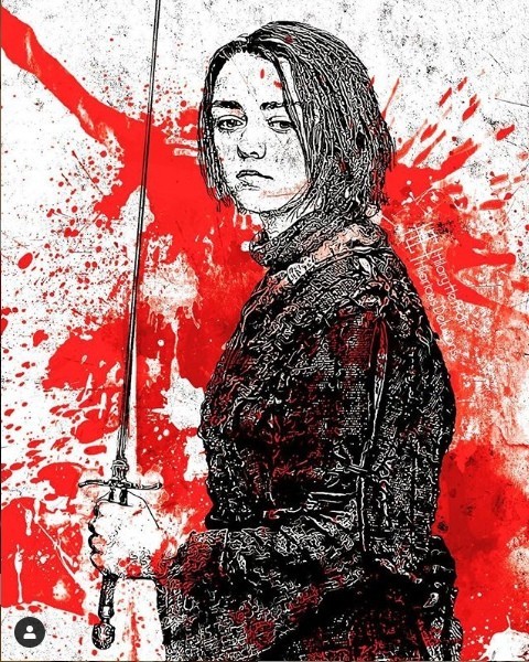 Cool art for Game of Thrones. - Game of Thrones, Jon Snow, Sansa Stark, Arya stark, Tyrion Lannister, Sandor Clegane, Brienne, Longpost