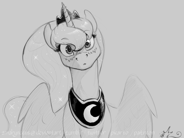What could be catching Luna's eye, hmm? My Little Pony, Princess Luna, Amarynceus