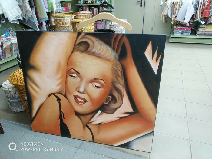 Marilyn Monroe from Guangzhou - My, Marilyn Monroe, Chinese goods, Surname, Art, Reproduction, Painting, Humor