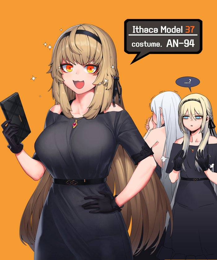 Ithaca M37 - Anime art, Girls frontline, Ithaca m37, Ak-12, AN-94