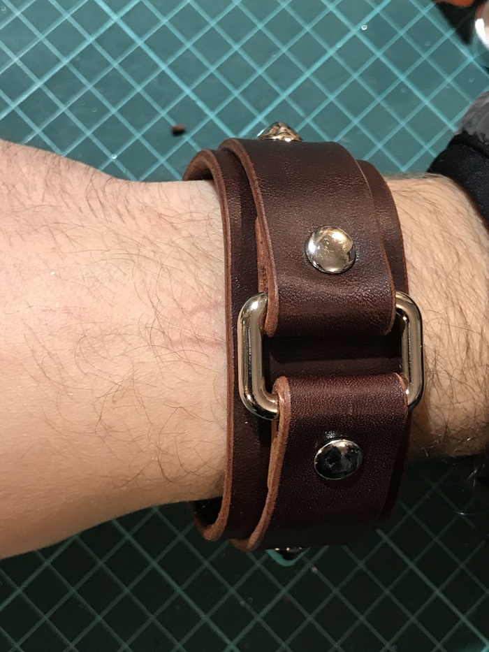 Men's leather bracelet - My, A bracelet, , , Video, Longpost