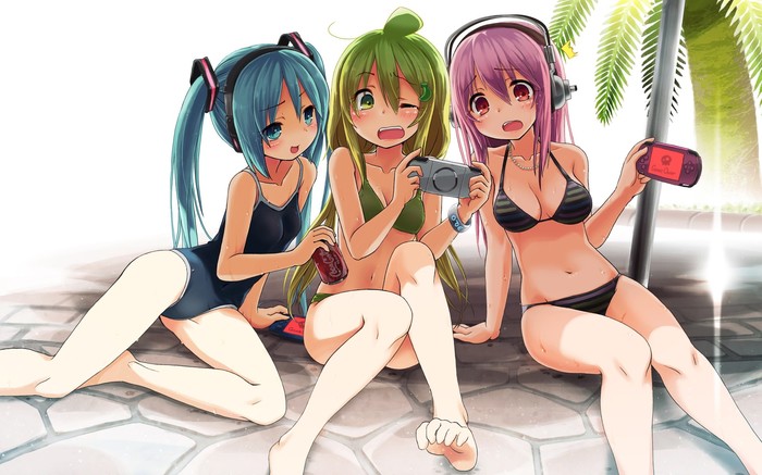 Let's! - Anime, Not anime, Vocaloid, Hatsune Miku, Gumi megpoid, Megurine luka, Anime art