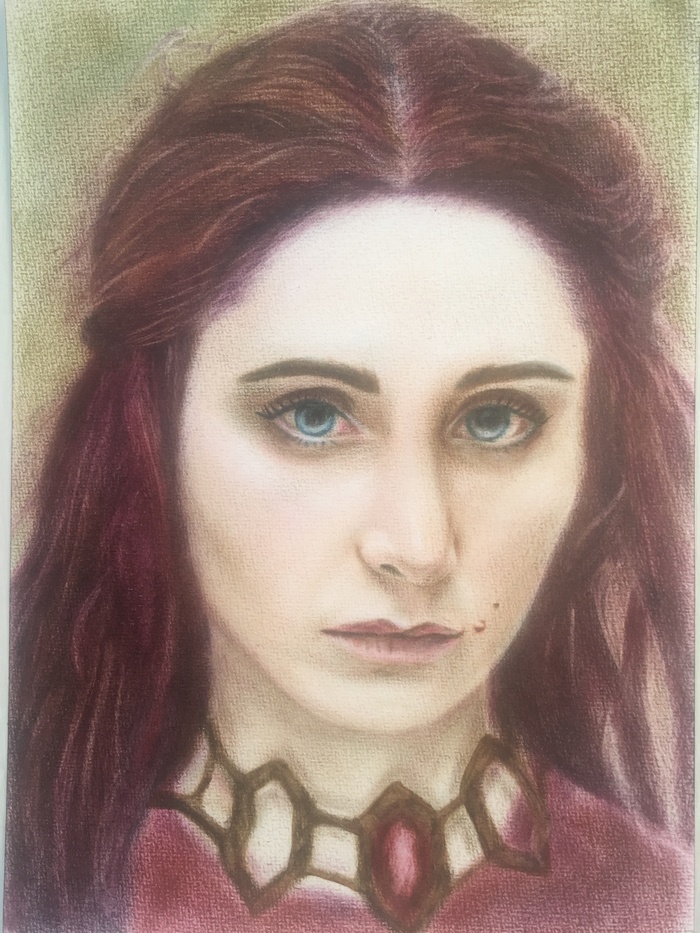 Portraits of characters from the series Game of Thrones - My, Game of Thrones, Melisandre, Carice Van Houten, Jason Momoa, Khal Drogo, Portrait by photo, Dry brush, Longpost