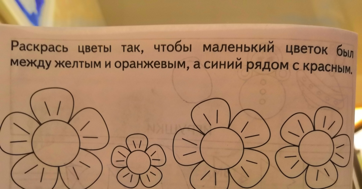 Раскрась блузки такими цветами чтобы подписи под картинками были верными