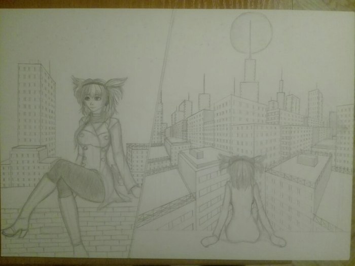 Future art with 2 angles :333 - My, Endless summer, Anime, Not anime, Art, Lena