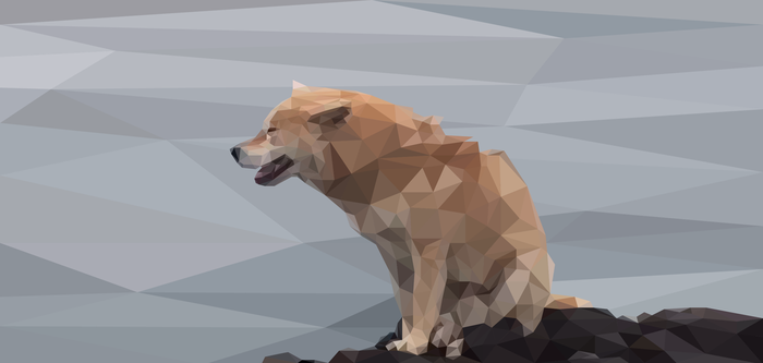 Low Poly Dog Waiting For The Owner