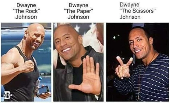 rock-paper-scissors - Dwayne Johnson, Wordplay