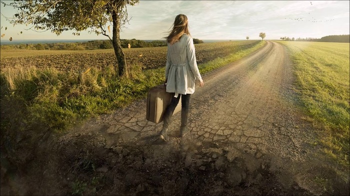 Do not look back. - The photo, Surrealism, , Road, Nature, Girls