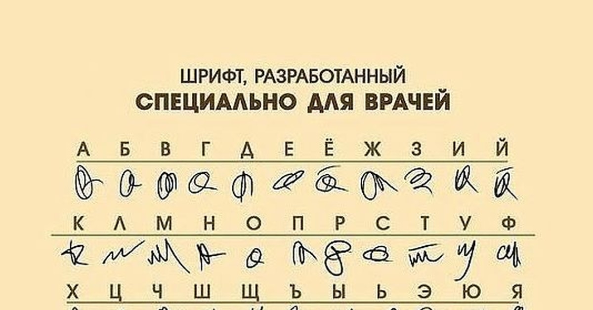 Почерк русских врачей