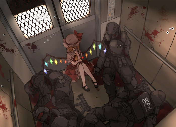 SCP- Girl from Gensokyo - SCP, Touhou, Anime art, Flandre scarlet, 