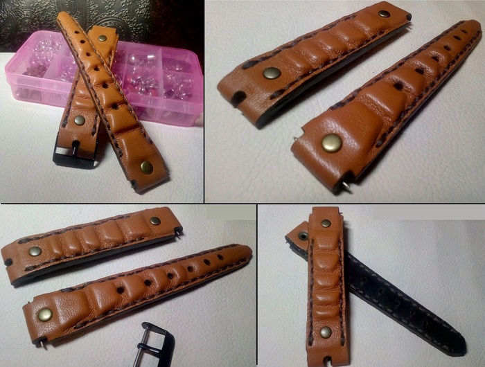 Watchbands - My, Strap, Leather craft, , Handmade, Craft, Longpost