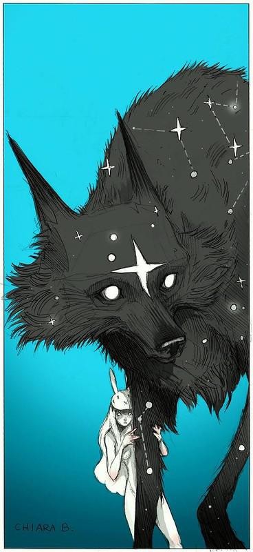 The story of the rabbit girl and the star wolf - Art, Drawing, A selection, Longpost