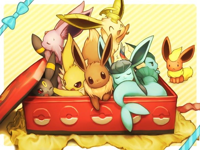 cute box - Pokemon, Evie, Jolteon, Silveon, Vaporeon, Flareon, Espeon, Lithion