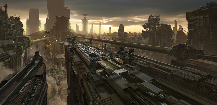  Wang Zheng , , -, Wang Zheng, Matte Painting, Sci-fi,  , 