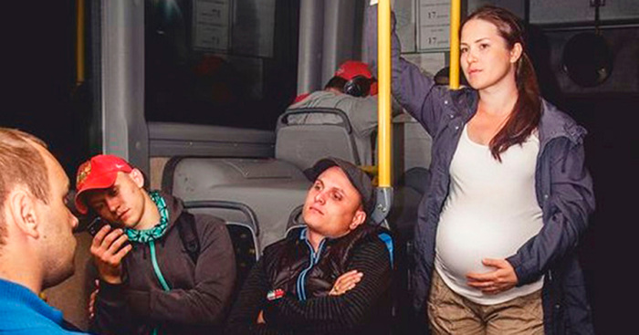 Pregnant woman, minibus, people... - My, Pregnancy, Minibus, People, Contempt, Negative, Upbringing