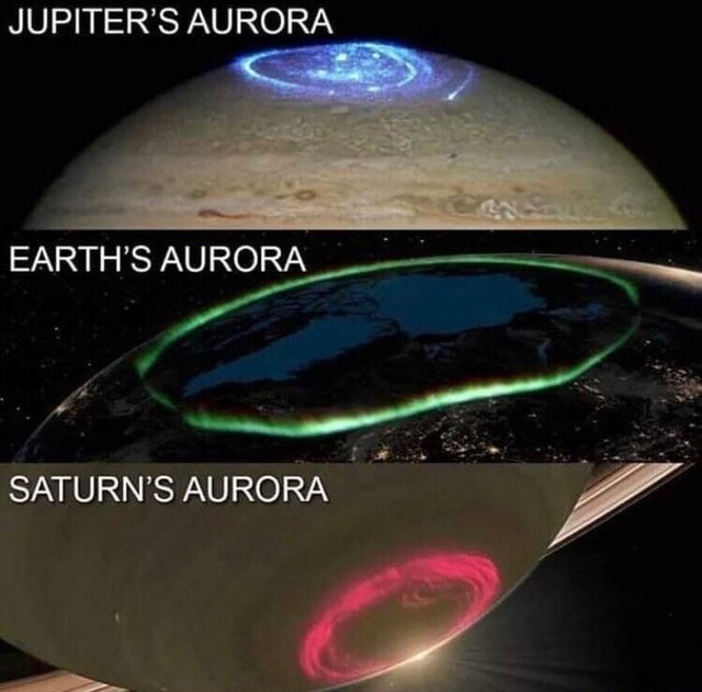 Polar lights on different planets - Aurora, Polar Lights, Planet, Space, Jupiter, Land, Saturn