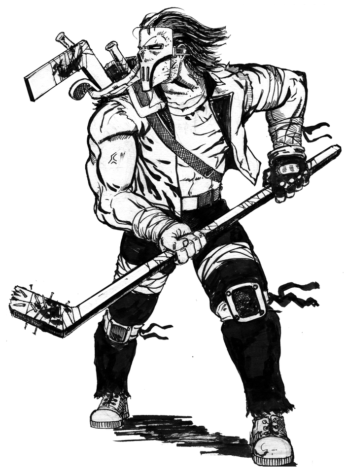 Casey Jones. - My, Teenage Mutant Ninja Turtles, Casey Jones, Comics, 90th, Drawing, Mascara, 