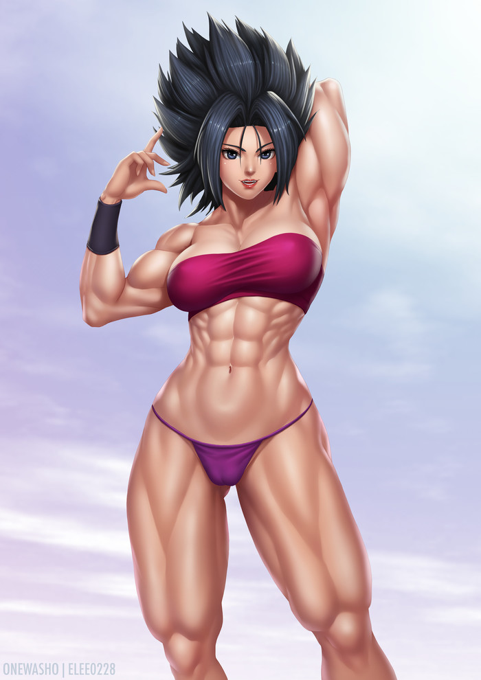 Caulifla - NSFW, , Strong girl, Caulifla, Dragon ball, Anime, Anime art, Art, Longpost