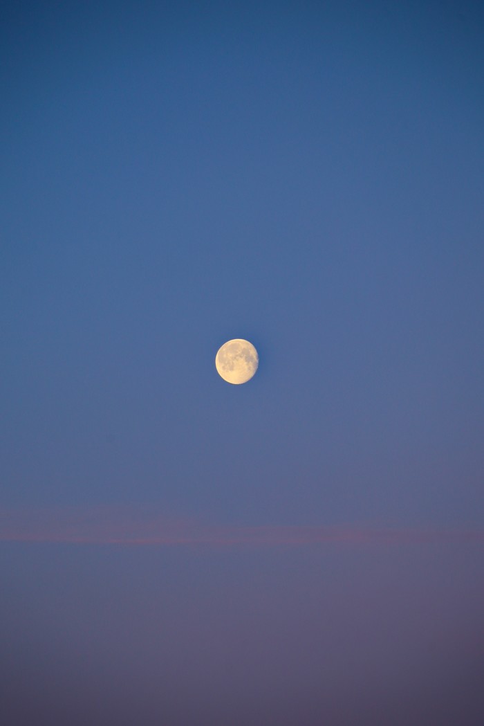 Moon at dawn. - My, The photo, Sky, dawn, Canon, moon, Beginning photographer