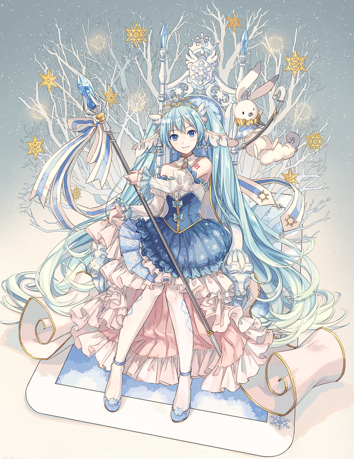 universe princess - Anime, Not anime, Vocaloid, Hatsune Miku, Snow miku, Anime art, Pixiv