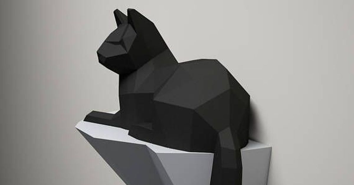 Объемная кошка из бумаги. Полигональные фигуры. Полигональные фигуры кошка. Полигональная фигура кот. Паперкрафт.