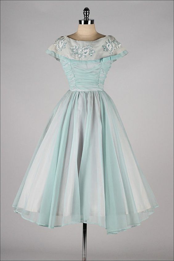 Sky blue vintage dresses, 1950s - The dress, Vintage, 50th, Longpost