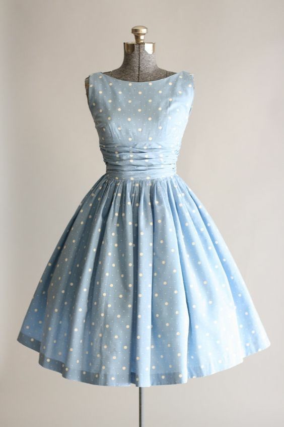 Sky blue vintage dresses, 1950s - The dress, Vintage, 50th, Longpost