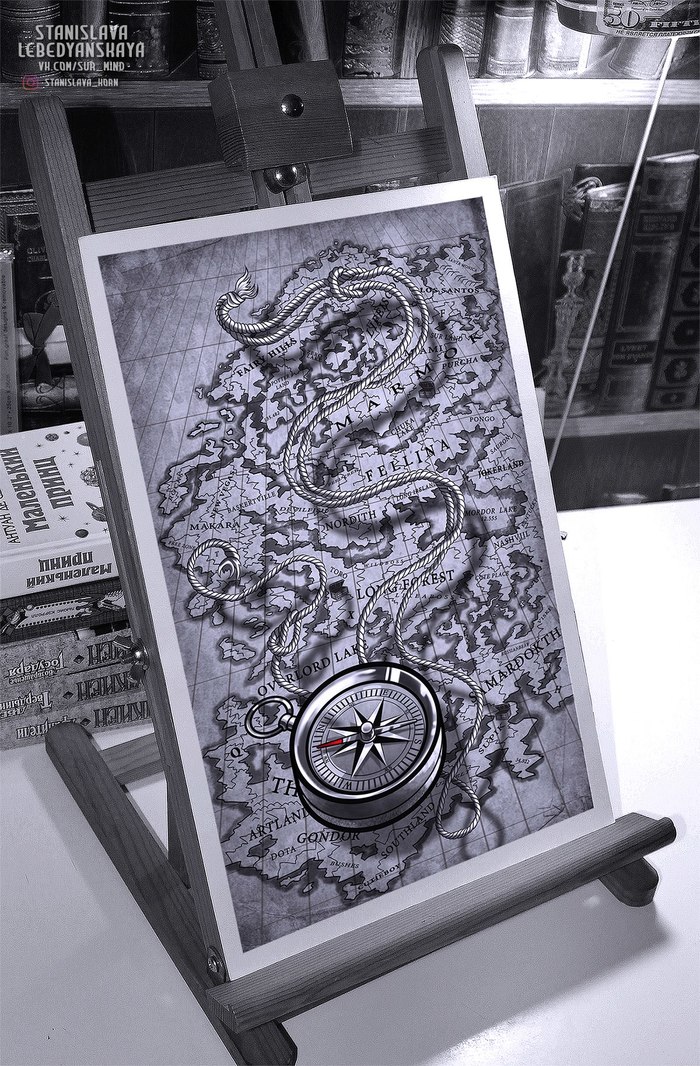 Compass + map - My, Tattoo, Images, True story, Art, Tattoo sketch, Drawing, Creation, Artist