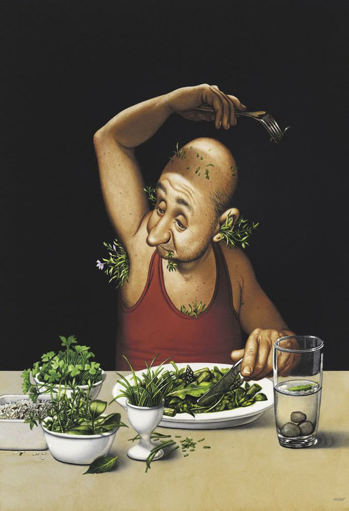 Spring avitaminosis - Caricature, Greenery, Vegan