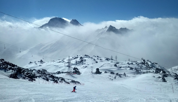 March 3 on Elbrus - My, The mountains, Elbrus, Панорама, Mobile photography, , Longpost
