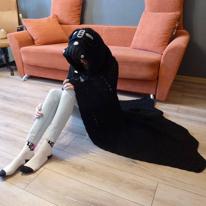 Плед с капюшоном "Дарт Вейдер" Дарт Вейдер, Плед, Star Wars, Рукоделие без процесса, Вязание крючком, Длиннопост