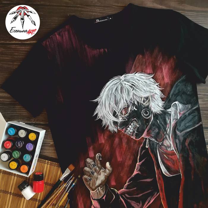 What guys, anime? :D - My, , , Painting on fabric, Art, Tokyo ghoul, Longpost