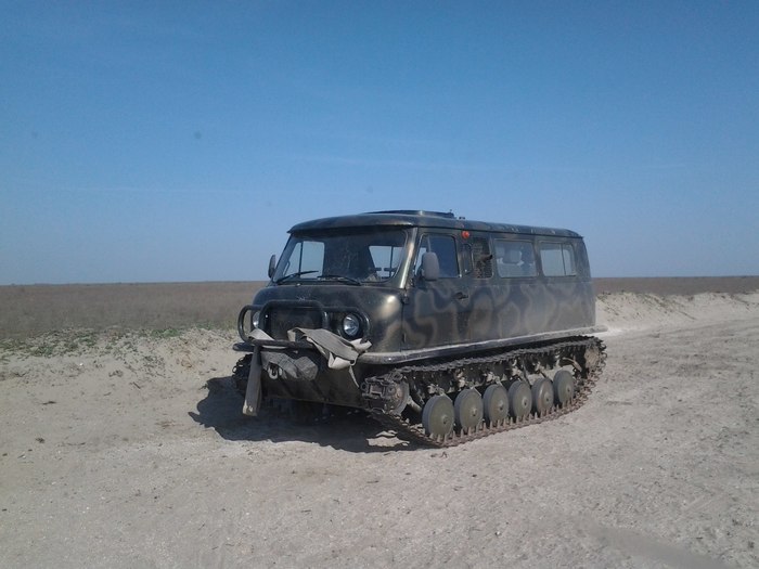 UAZ crawler - UAZ, Kalmykia, Caspian Sea, Caterpillar, Tracked all-terrain vehicle