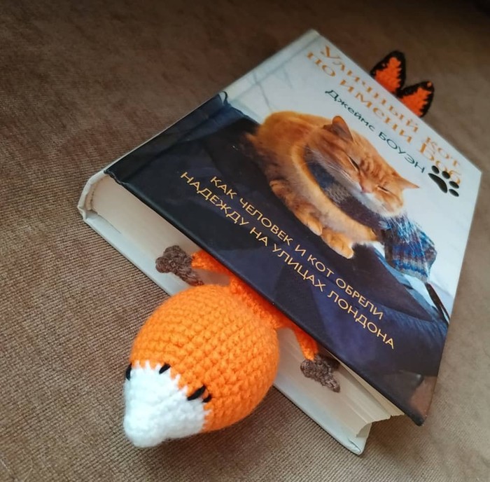 Fox bookmark - Knitted toys, Fox, Author's toy, Longpost