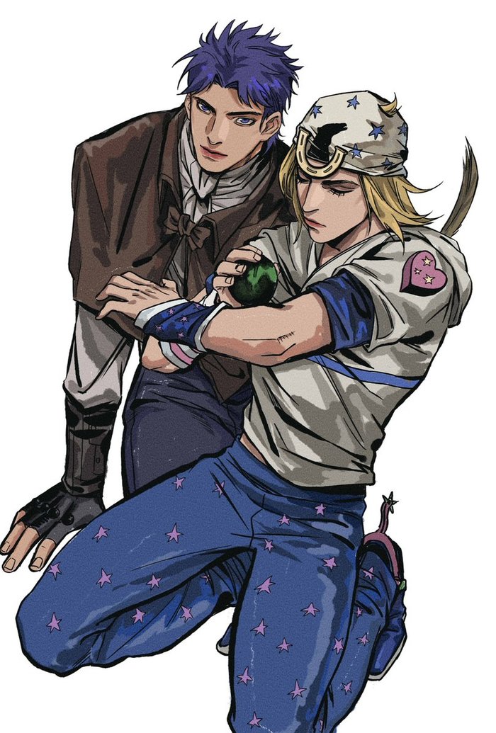 Я он, а он я - Jojos Bizarre Adventure, Рисунок, Twitter, Арт, Аниме, Anime Art, Длиннопост