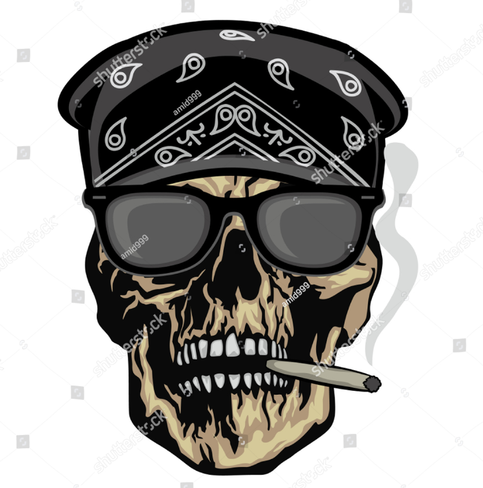 Skull with bandanna