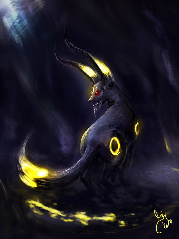 Creepy looking at night - Pokemon, Umbreon, Art, Kripota