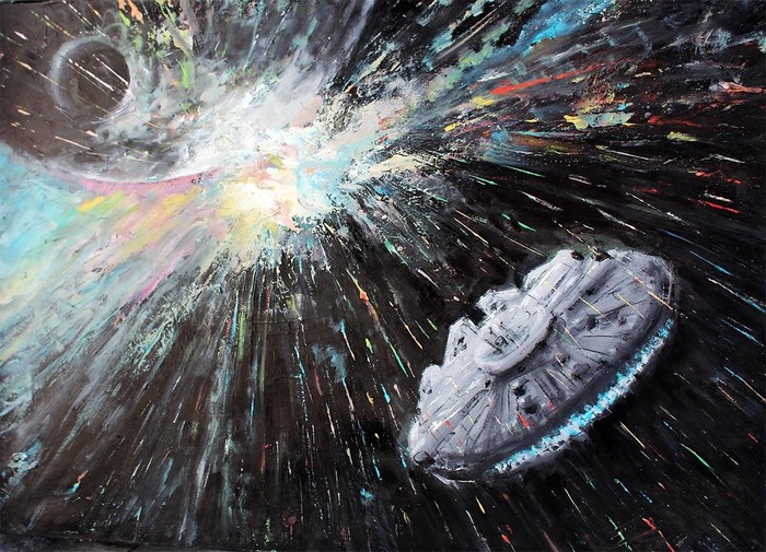 Millennium Falcon. - Painting, Millennium falcon, Star Wars, Butter, The Death Star
