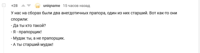 Когда ты старший... - Комментарии на Пикабу, Прапорщик, Юмор, Скриншот