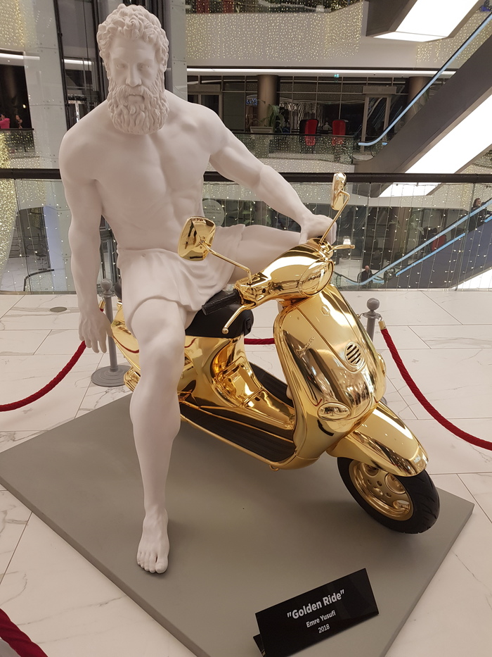 Golden Ride by Emre Yusufi - Art, Sculpture, Installation, Scooter